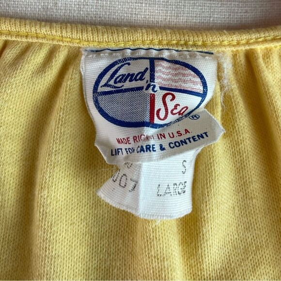 Vintage Land N’ Sea Yellow Crop Top Size L EUC - Picture 5 of 6